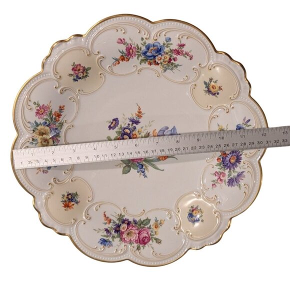 Bavaria Tirschenreuth Germany Floral Scalloped Porcelain Plates Pair set of 2 - Picture 3 of 16